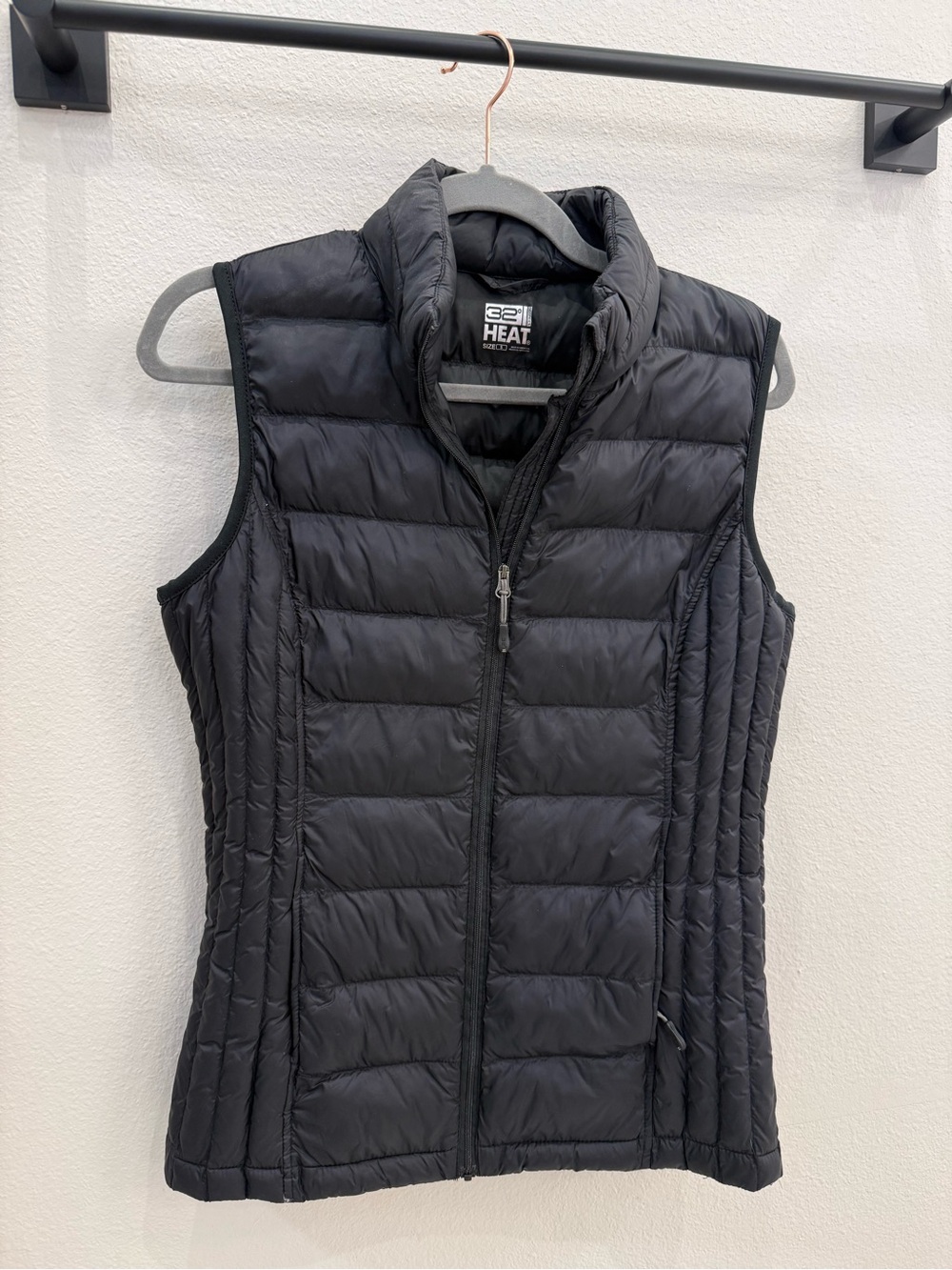 Lightweight Quilted Puffer Vest, Black